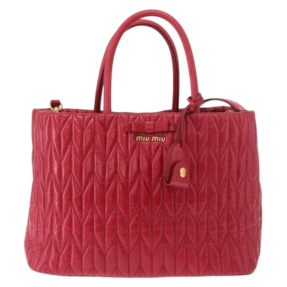 Miu Miu Matelasse Handbag Red